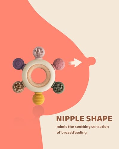 Teether Silicone & Wood (3-12 Months)