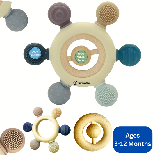 Teether Silicone & Wood (3-12 Months)