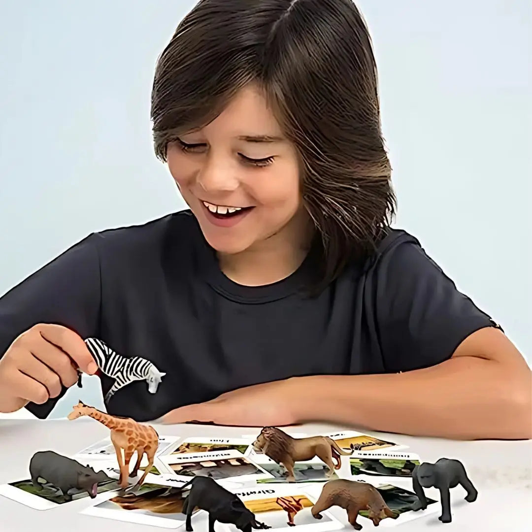 Animal Figures with Matching Flashcards (2-4 years) | Montessori Toys - TurtleBee