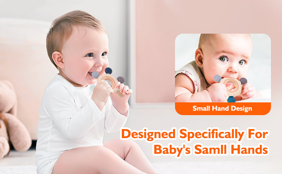 Teether Silicone & Wood (3-12 Months)