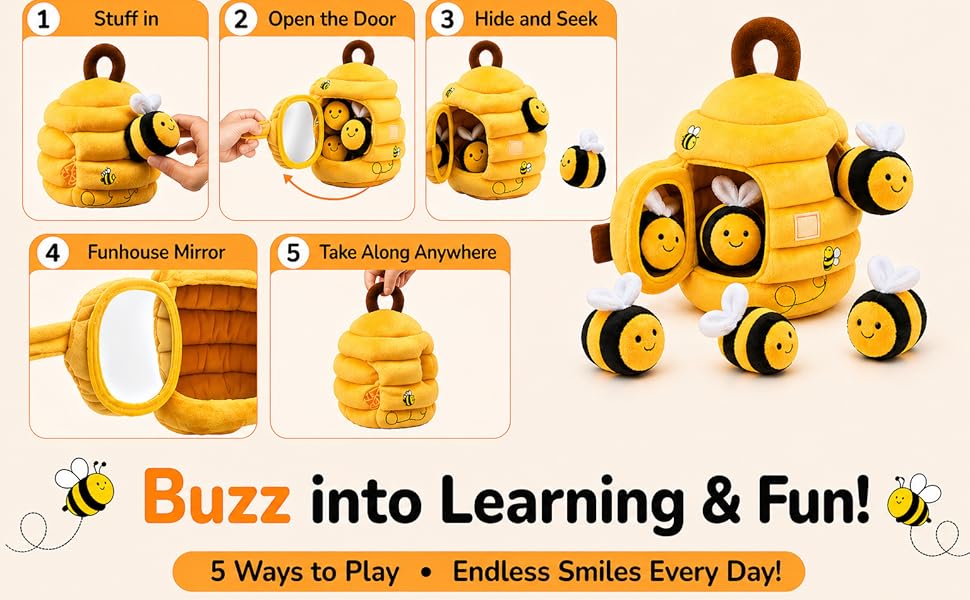 Hide-Seek Sensory Beehive Soft Toy