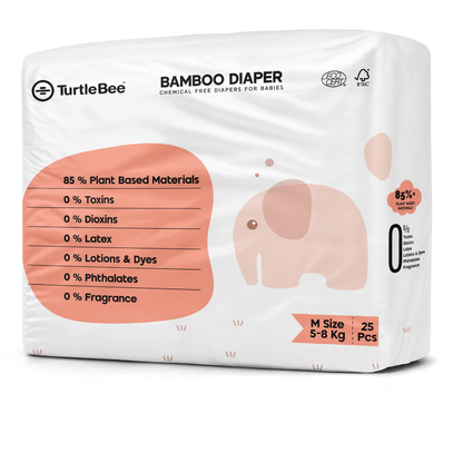 Bamboo Diaper  Medium Size (5-8 kg ) | 25 Count (Pack of 1)