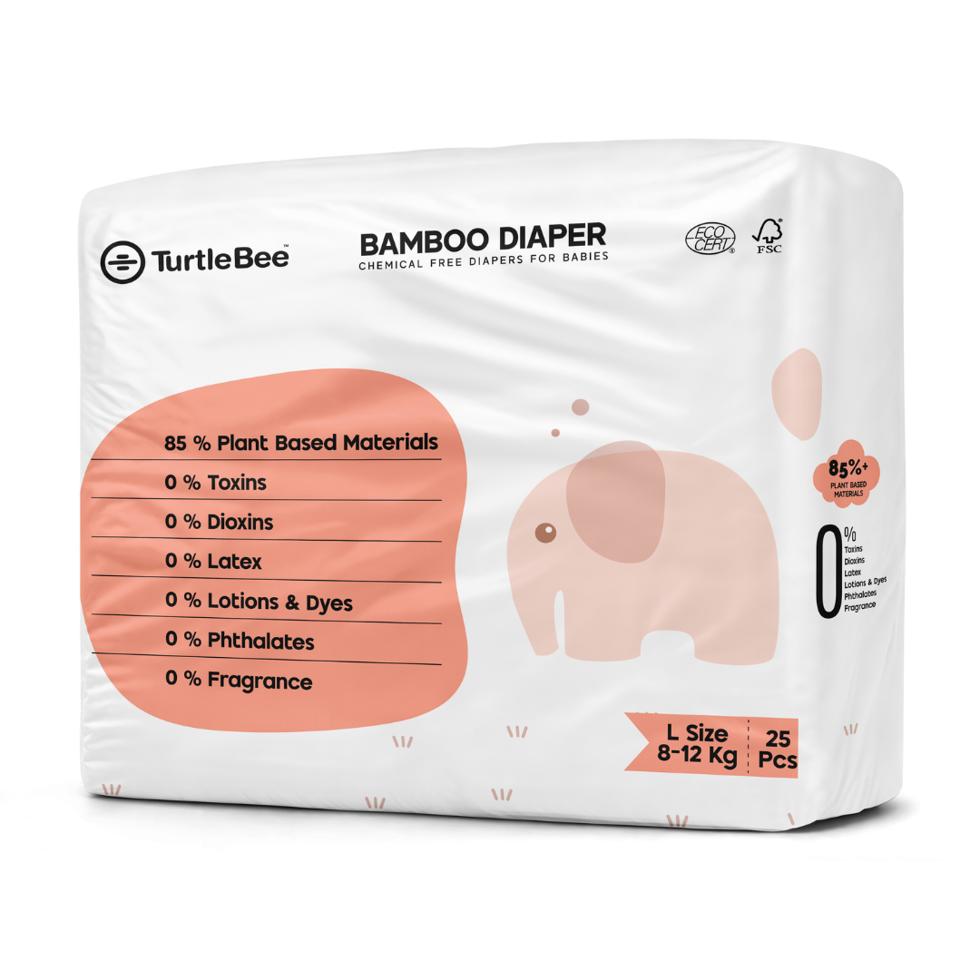 Bamboo Diaper Large Size (9-14 kg )| 25 Count (Pack of 1)