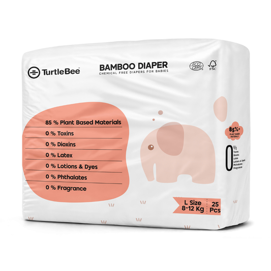 Bamboo Diaper Large Size (9-14 kg )| 25 Count (Pack of 1)