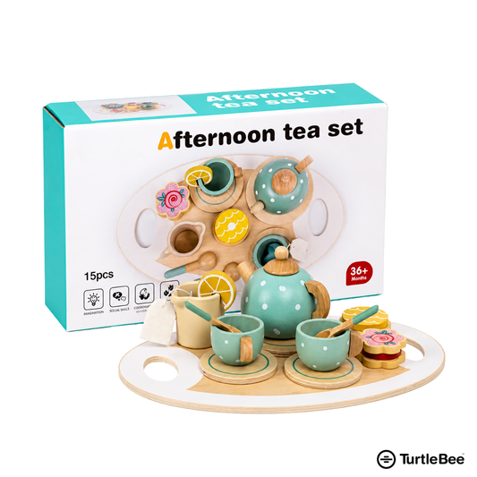Afternoon Tea Set Wooden Pretend Play Toy TurtleBee