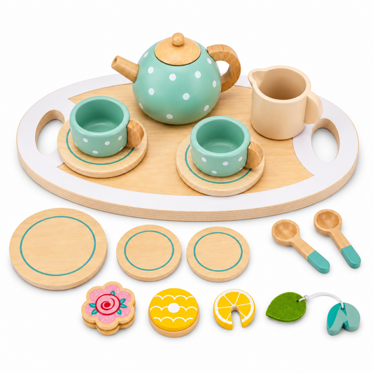 Afternoon Tea Set Wooden Pretend Play Toy TurtleBee