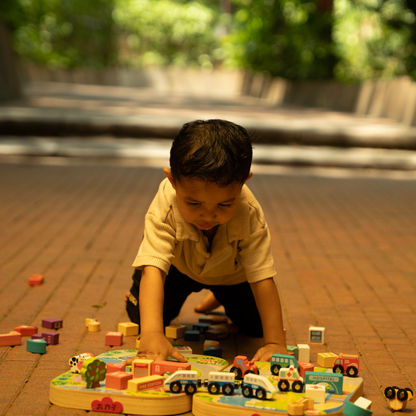 TurtleBee Wooden City Building set for Kids