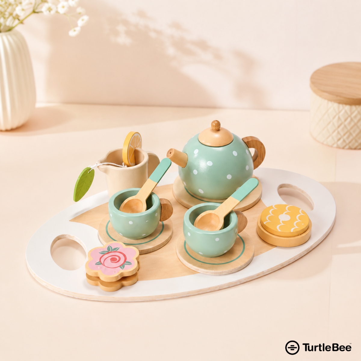 Afternoon Tea Set Wooden Pretend Play Toy for Kids