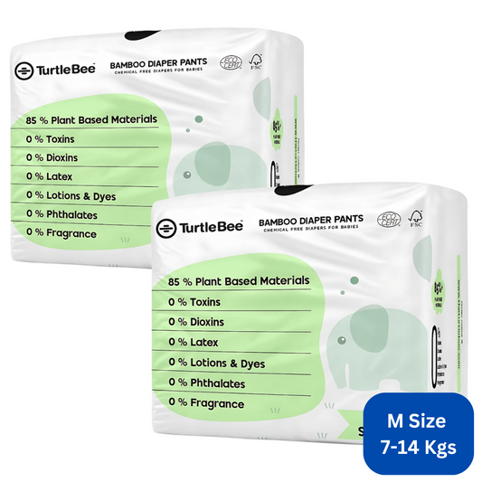 Turtlebee Luxury Bamboo Pant Style Diapers Medium Size (9-14 Kg) 50 Count (Pack Of 2)