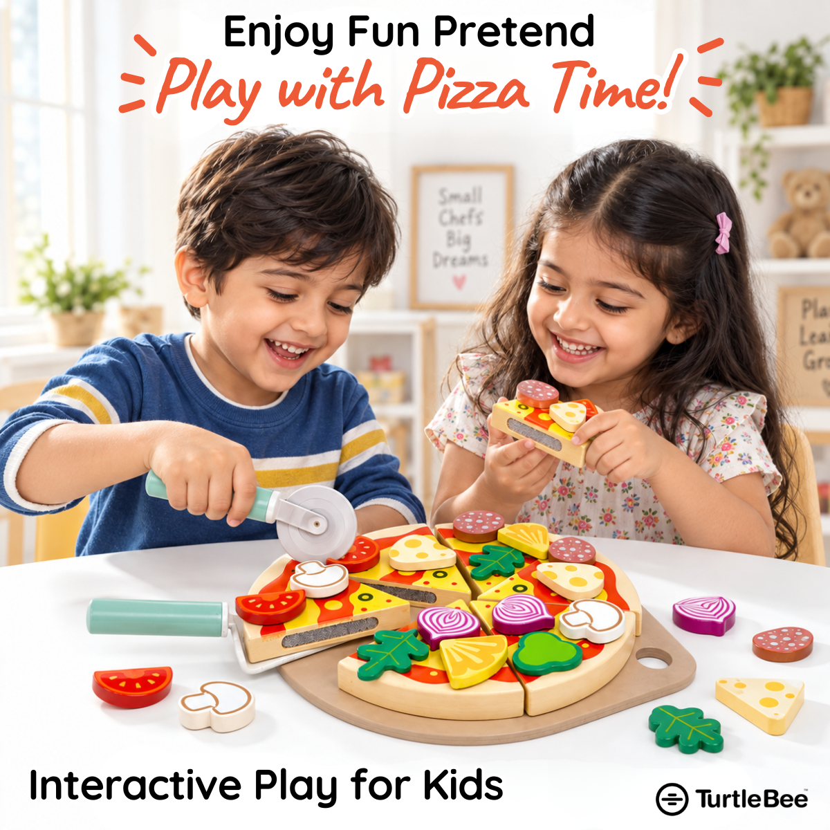 Pizza Chef Junior Wooden Toy TurtleBee