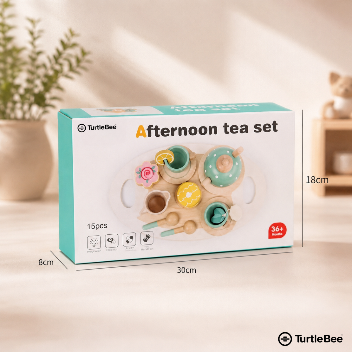 Afternoon Tea Set Wooden Pretend Play Toy for Kids