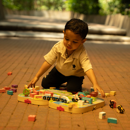 TurtleBee Wooden City Building set for Kids