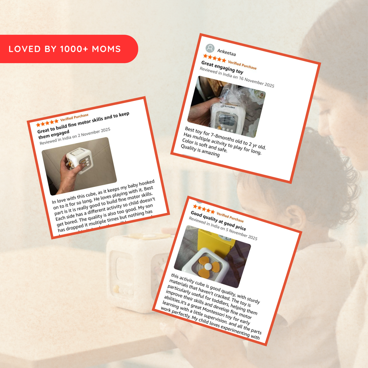 Busy Cube (1-3 years) | Travelling Toy | Montessori Toy