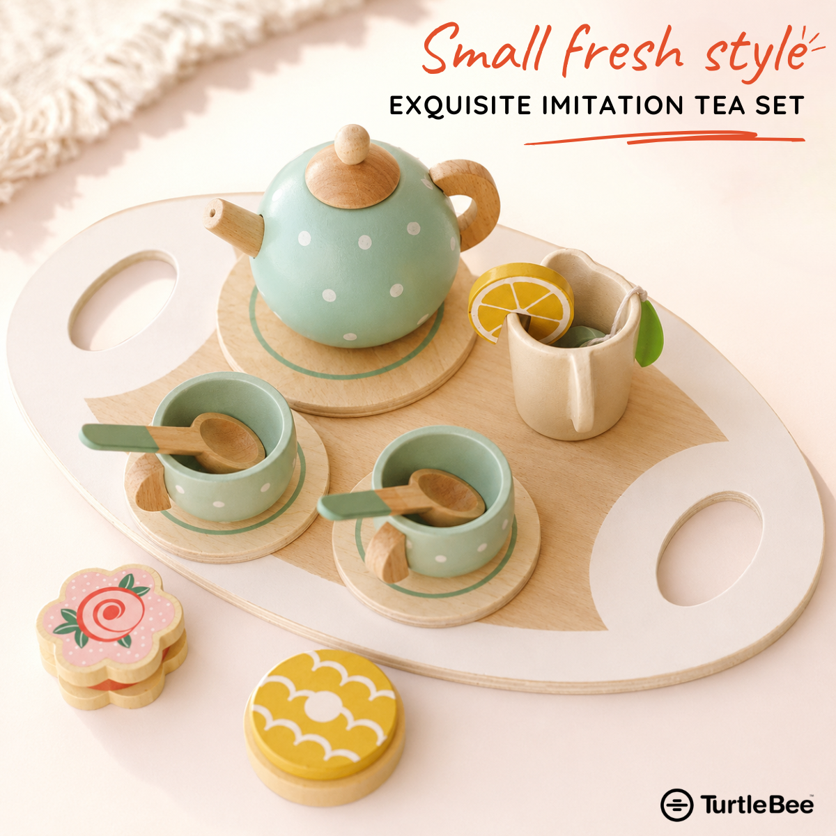 Afternoon Tea Set Wooden Pretend Play Toy for Kids