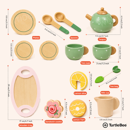 Afternoon Tea Set Wooden Pretend Play Toy for Kids