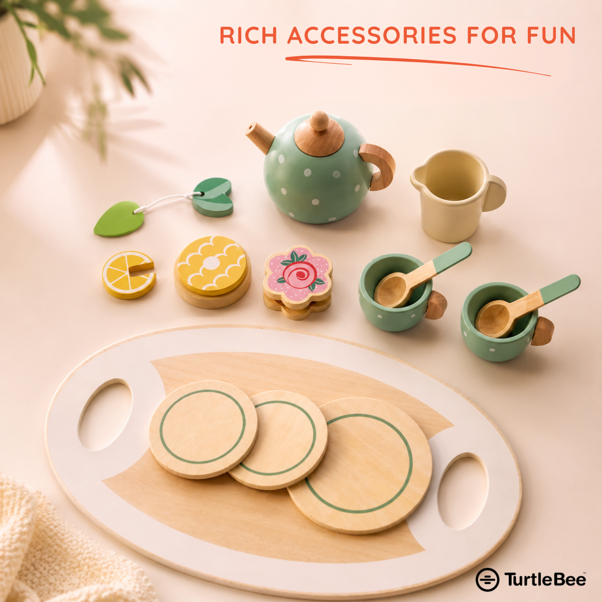 Afternoon Tea Set Wooden Pretend Play Toy for Kids