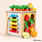Montessori 6-in-1 Wooden Activity Cube for Babies & Toddlers