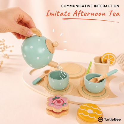 Afternoon Tea Set Wooden Pretend Play Toy for Kids
