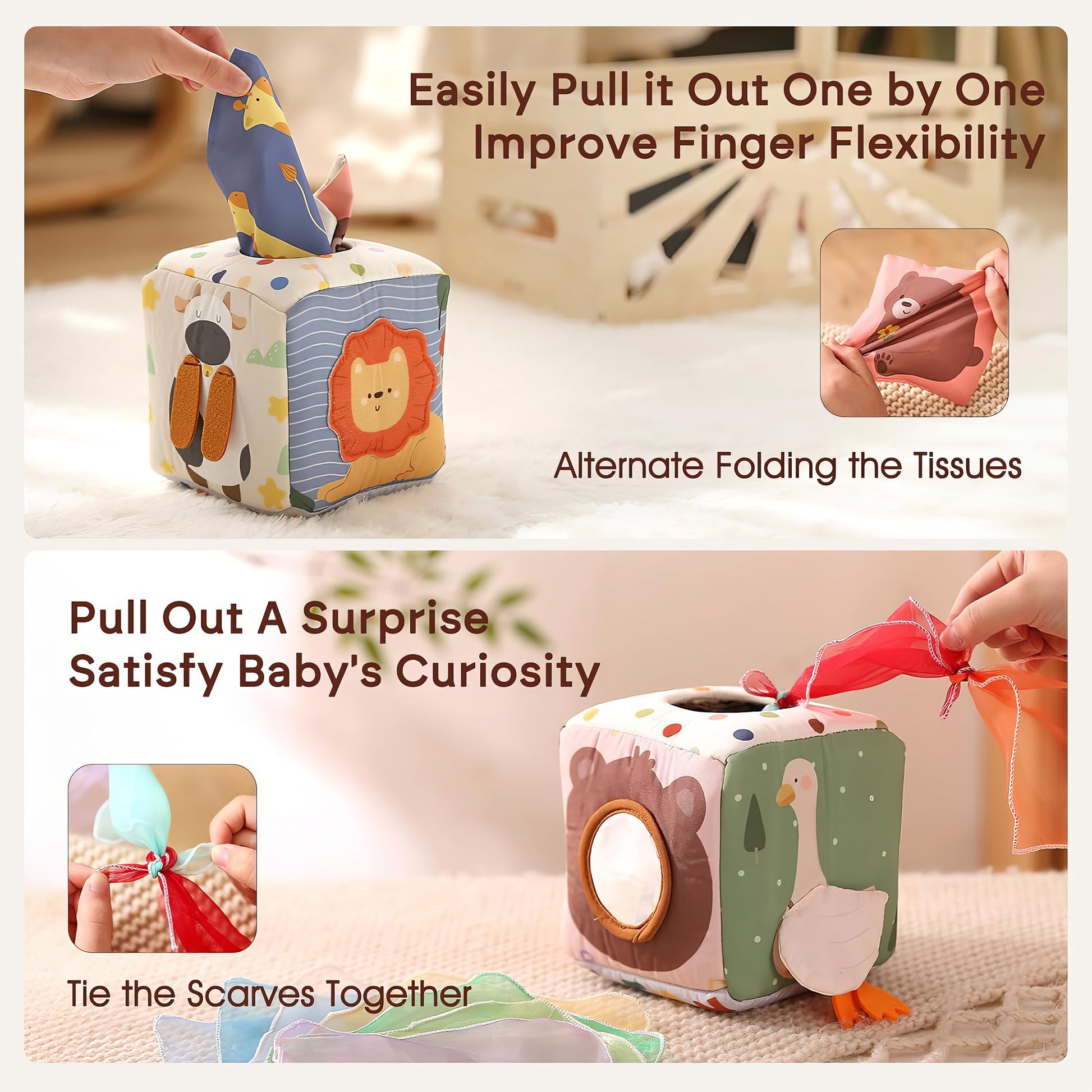 Promise Babe Baby Tissue Box Toy for Babies 0-18 Months TurtleBee
