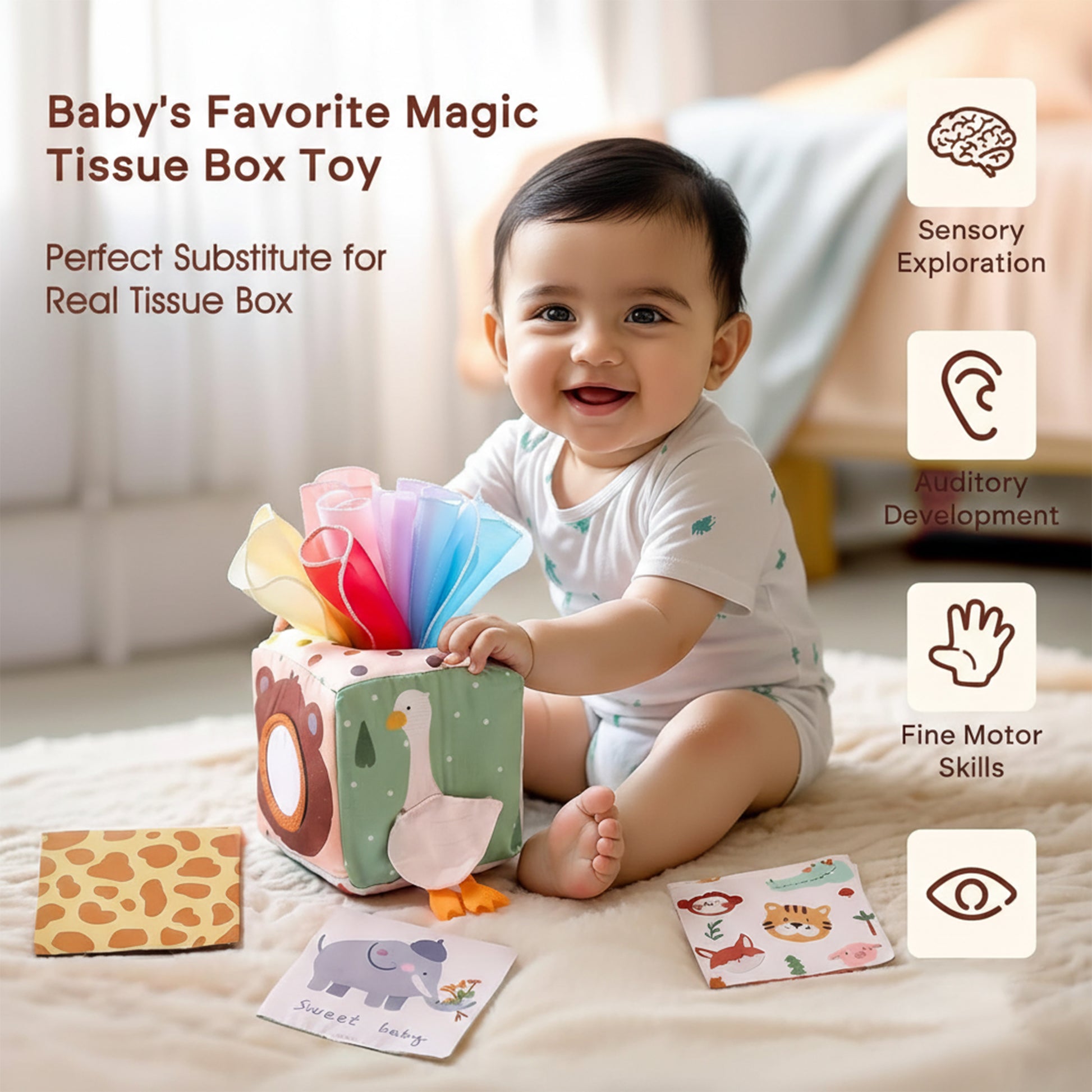 Promise Babe Baby Tissue Box Toy for Babies 0-18 Months TurtleBee