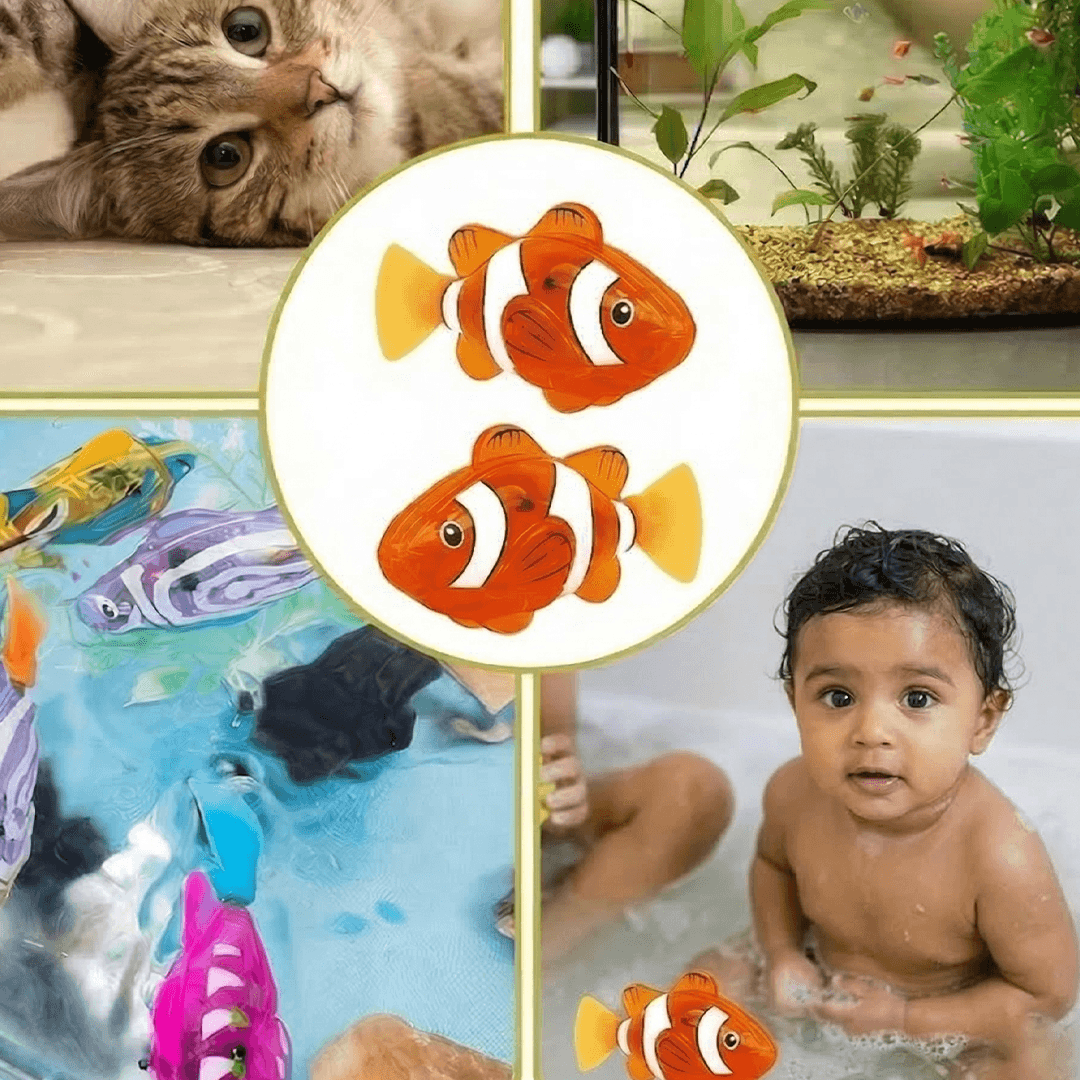 TurtleBee Electric fishing toy 2 PCS Colorful Orange Fish