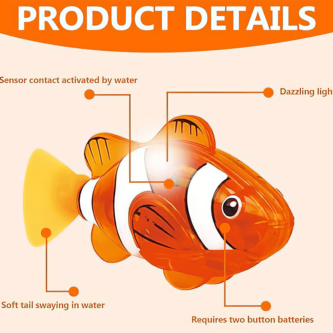 TurtleBee Electric fishing toy 2 PCS Colorful Orange Fish