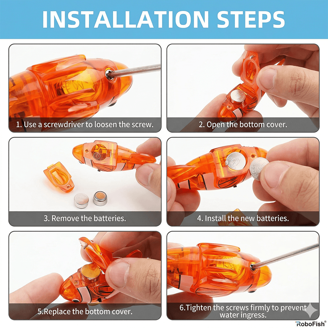 TurtleBee Electric fishing toy 2 PCS Colorful Orange Fish