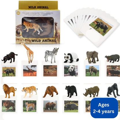 Animal Figures with Matching Flashcards (2-4 years) | Montessori Toys