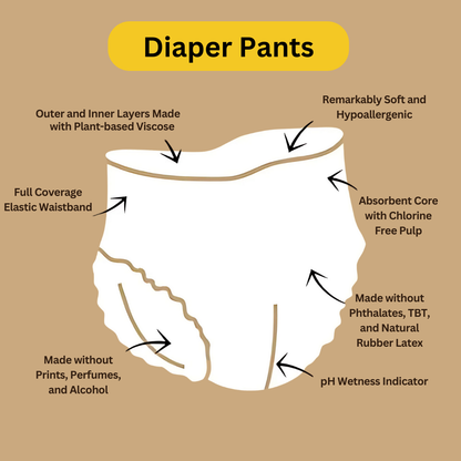 Bamboo Diapers Pants style Size M (9-14 Kgs)
