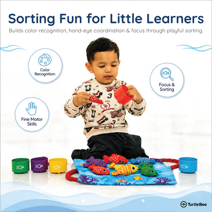 Turtlebee Catch & Count- Montessori Fishing Game for Toddlers 1-3