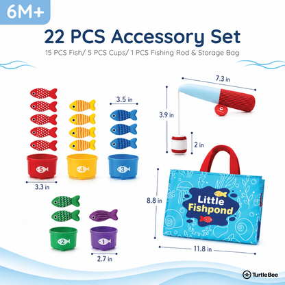 Turtlebee Catch & Count- Montessori Fishing Game for Toddlers 1-3