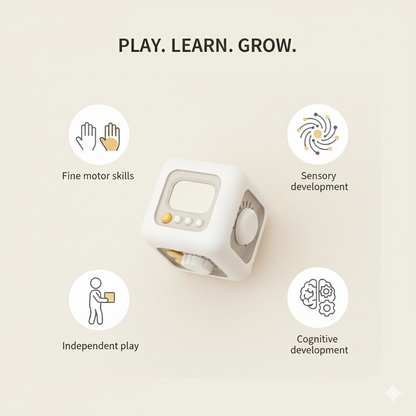 Busy Cube (1-3 years) | Travelling Toy | Montessori Toy