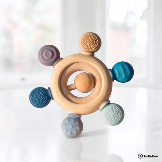 Teether Silicone & Wood (3-12 Months)