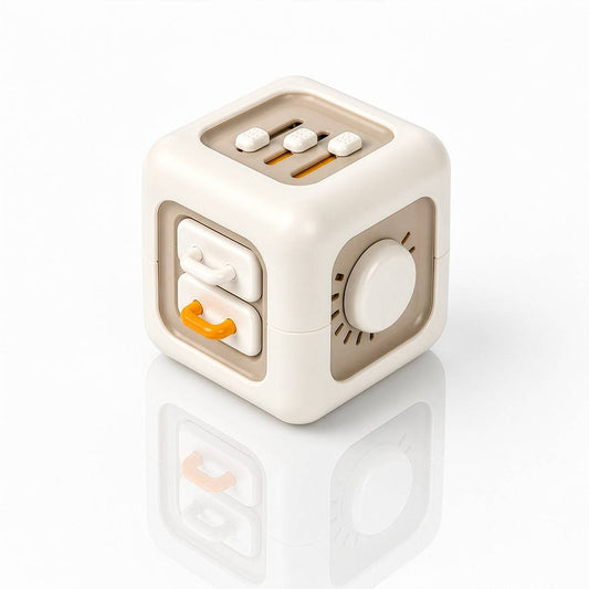 TurtleBee busy cube sensory toy for toddlers with interactive switches sliders and fine motor skill activities