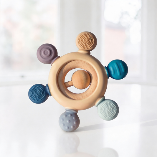 Teether Silicone & Wood (3-12 Months)