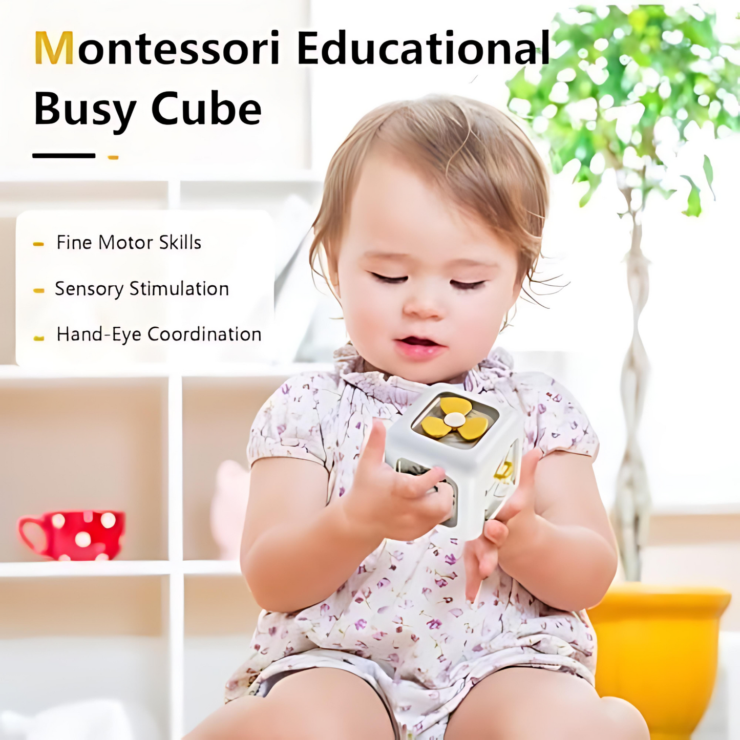 Busy Cube (1-3 years) | Travelling Toy | Montessori Toy