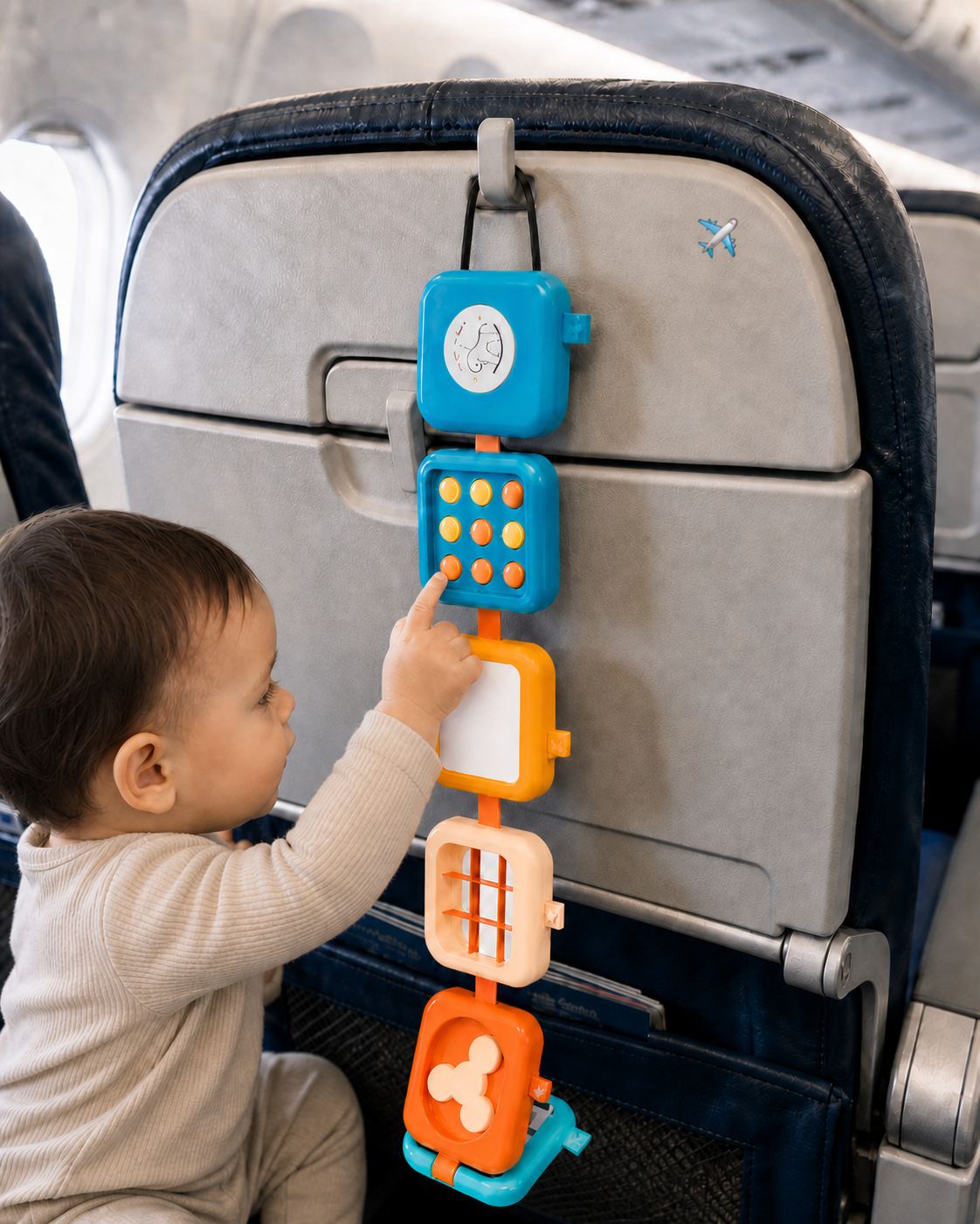 TurtleBee 2-in-1 TurtleBee Travelling Toy busy cube with colorful sensory and busy board features for children.